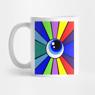 Olho com listras coloridas Mug